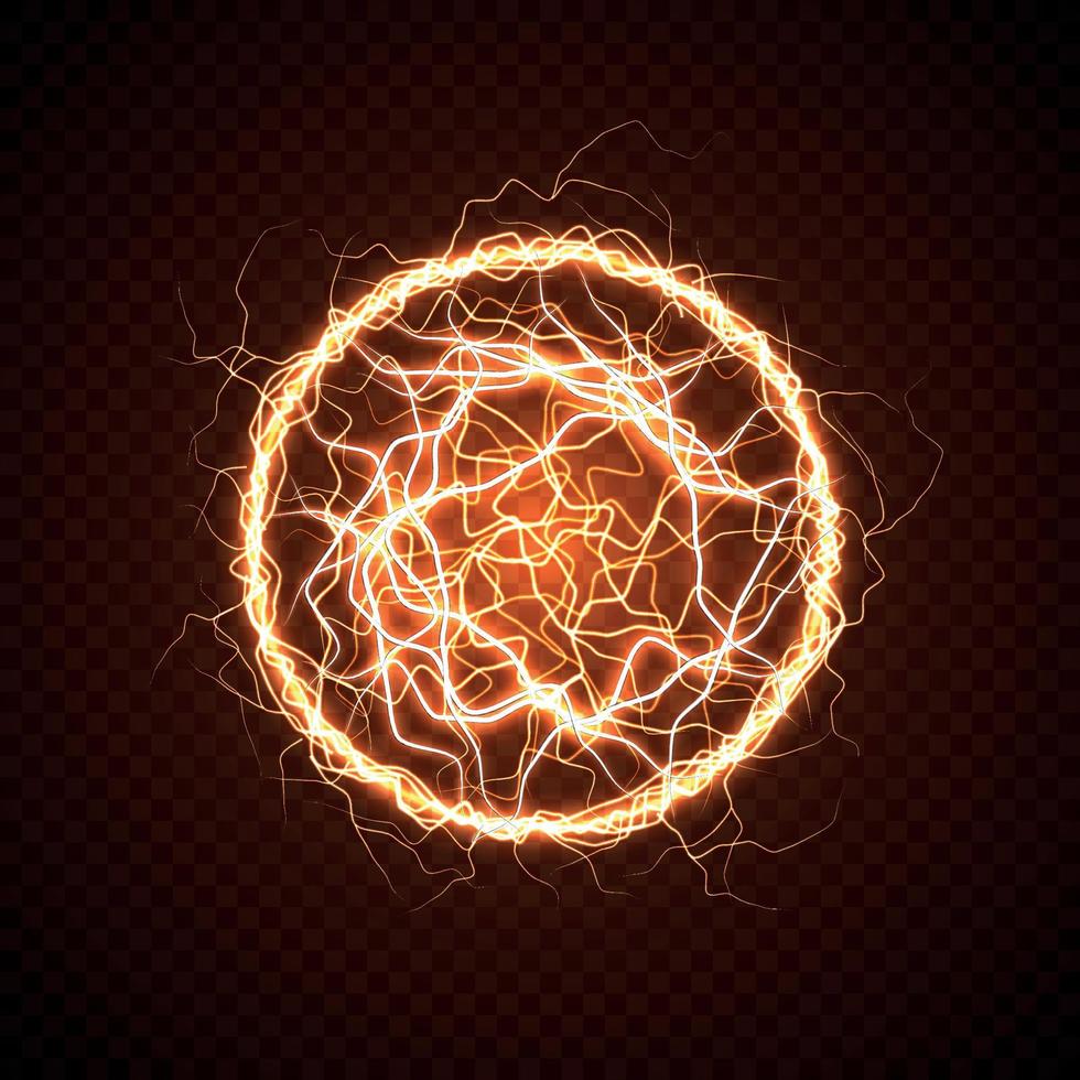 Electric ball with lightning effect vector