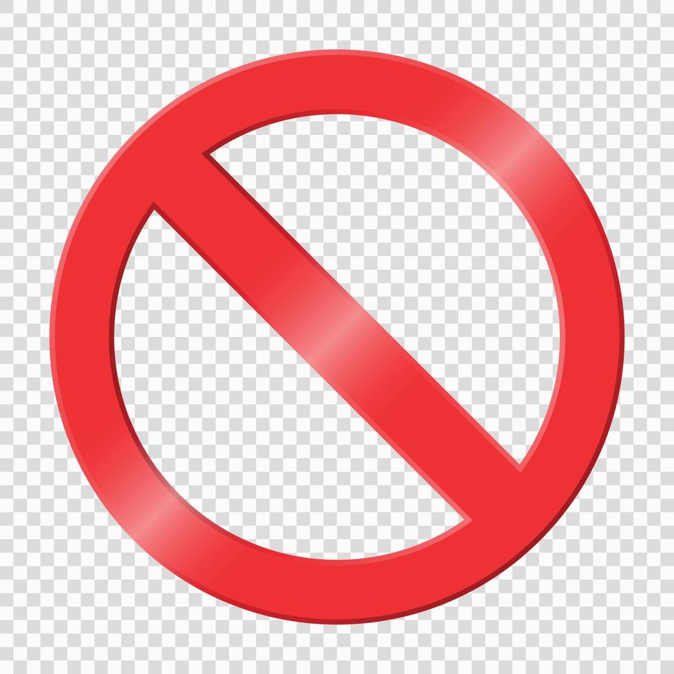 Prohibiting sign. Icon with red crossed circle vector