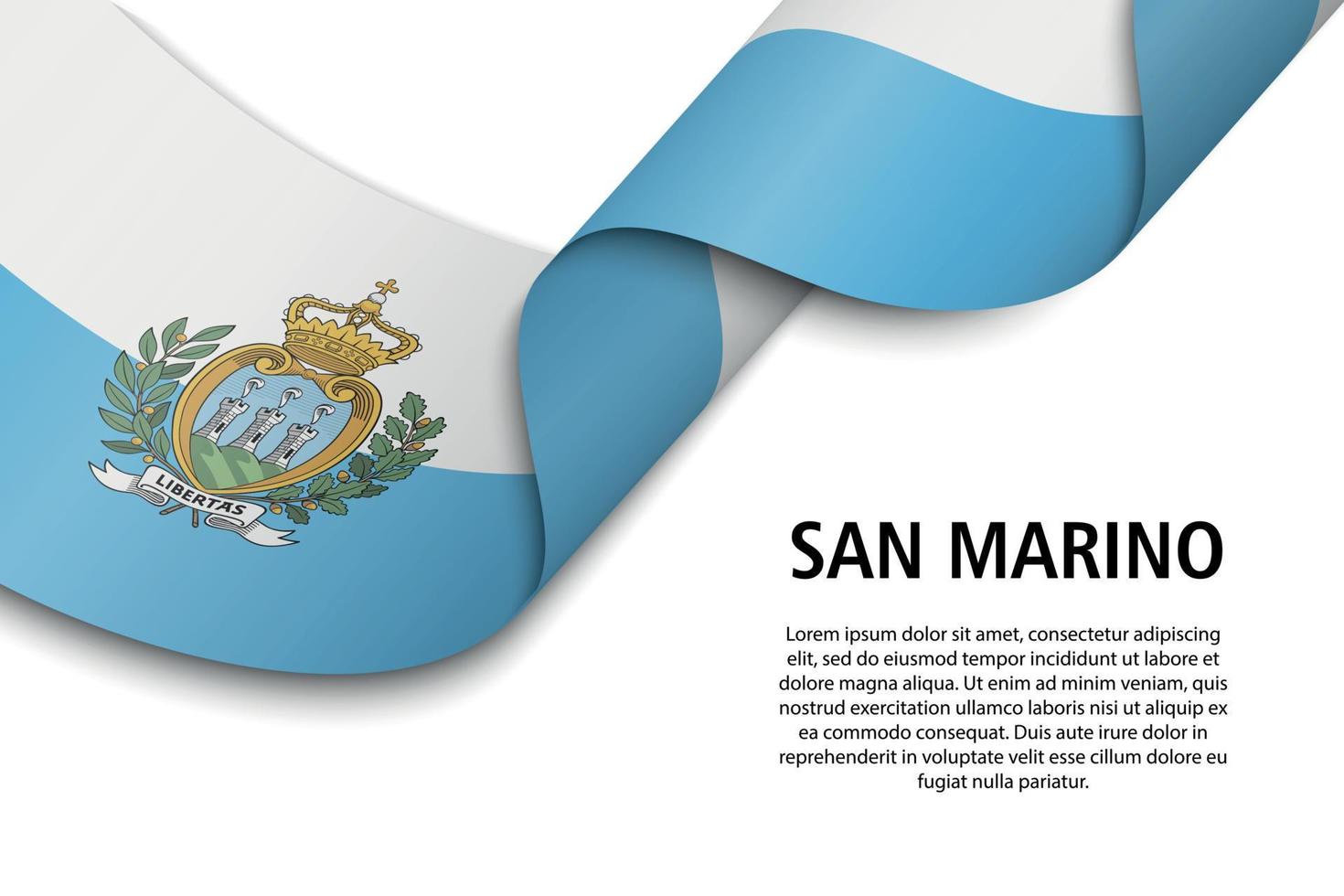 Waving ribbon or banner with flag vector