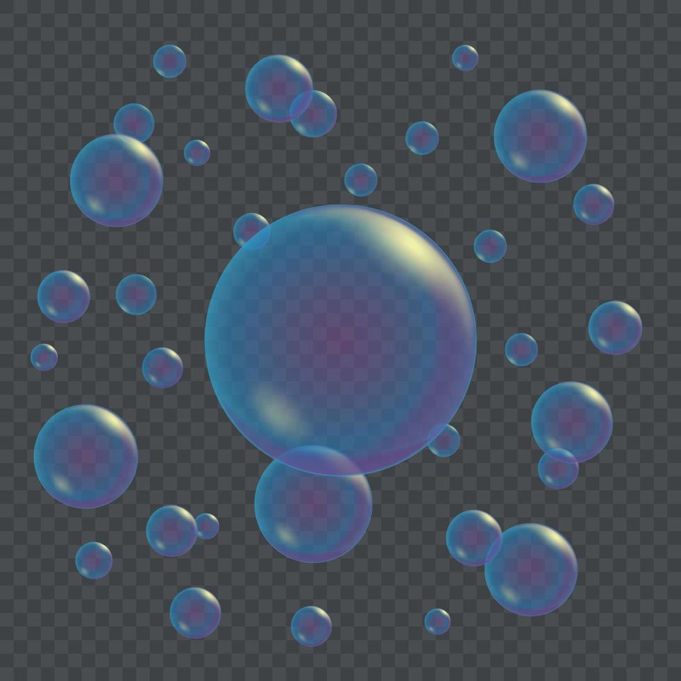 Realistic soap bubbles vector