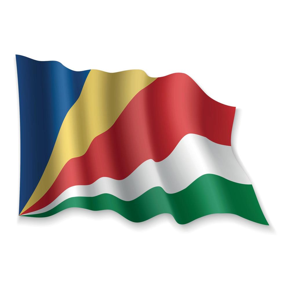 3D Waving Flag. Vector illustration