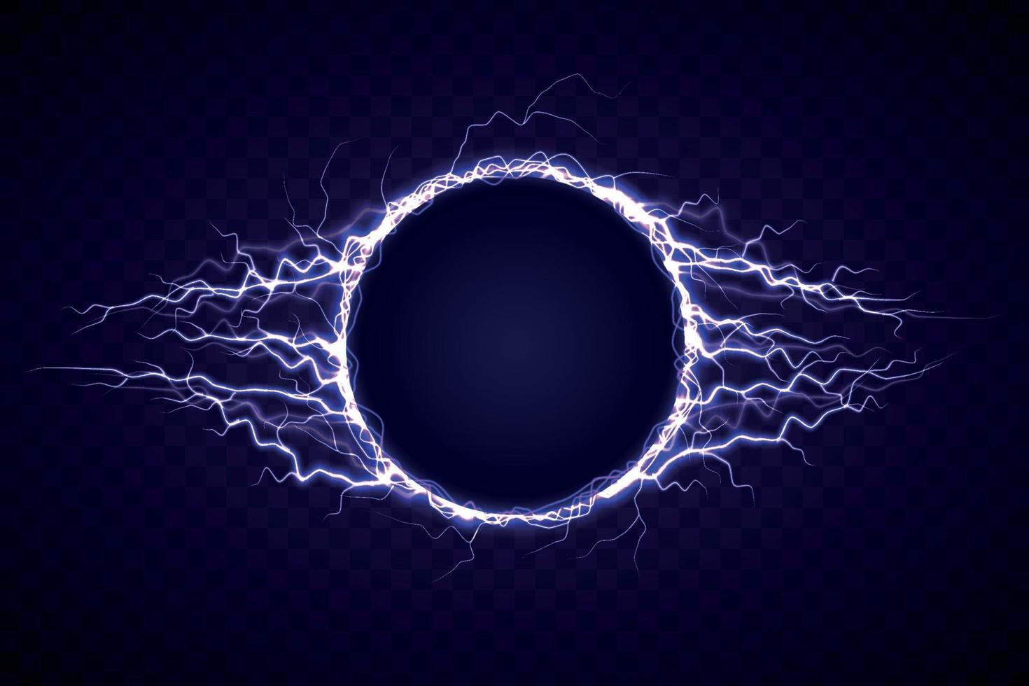 círculo eléctrico con efecto rayo vector