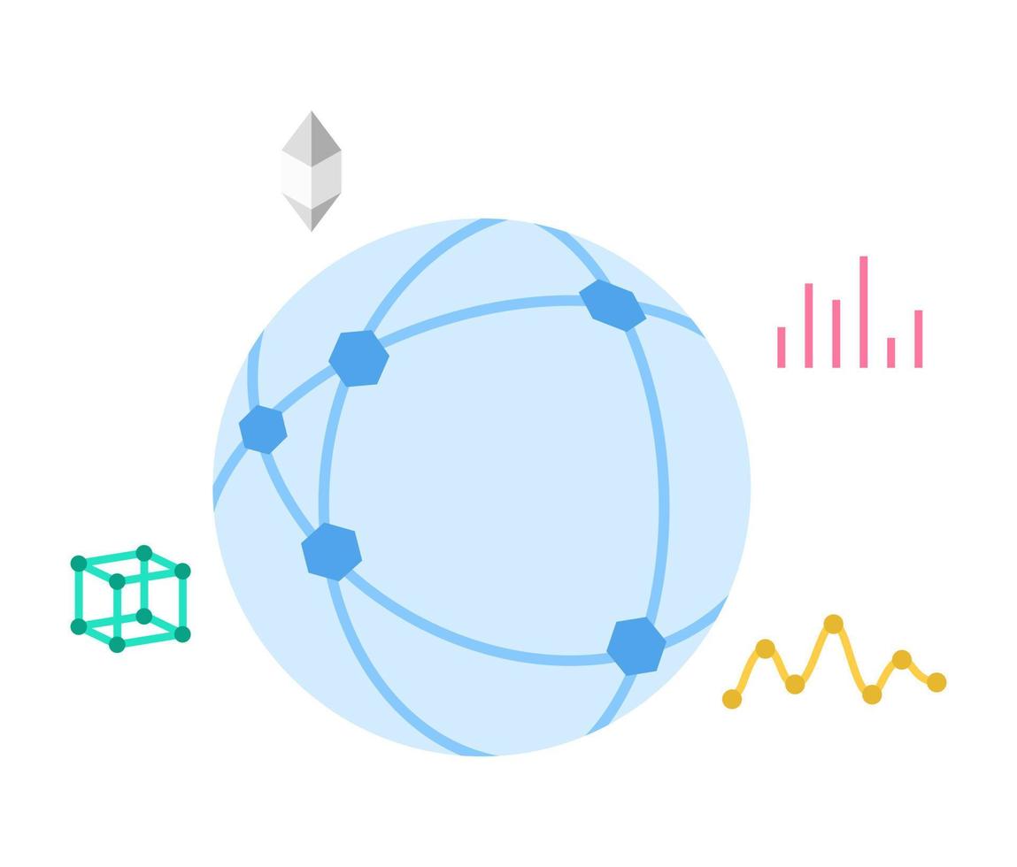 concepto de ilustración de mundo virtual vector