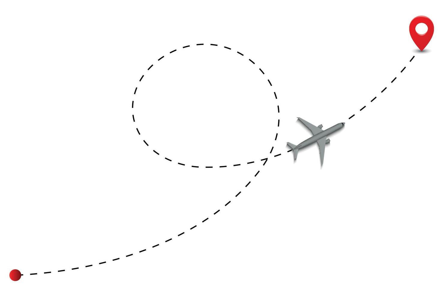 Airplane route dotted lines. vector
