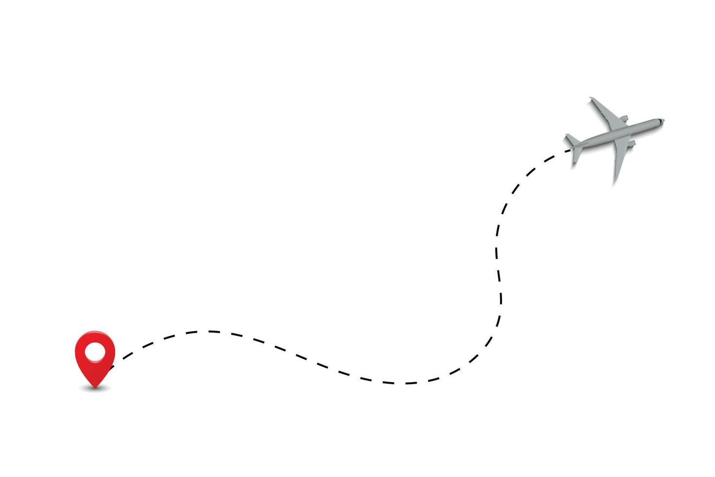 Airplane route dotted lines. vector