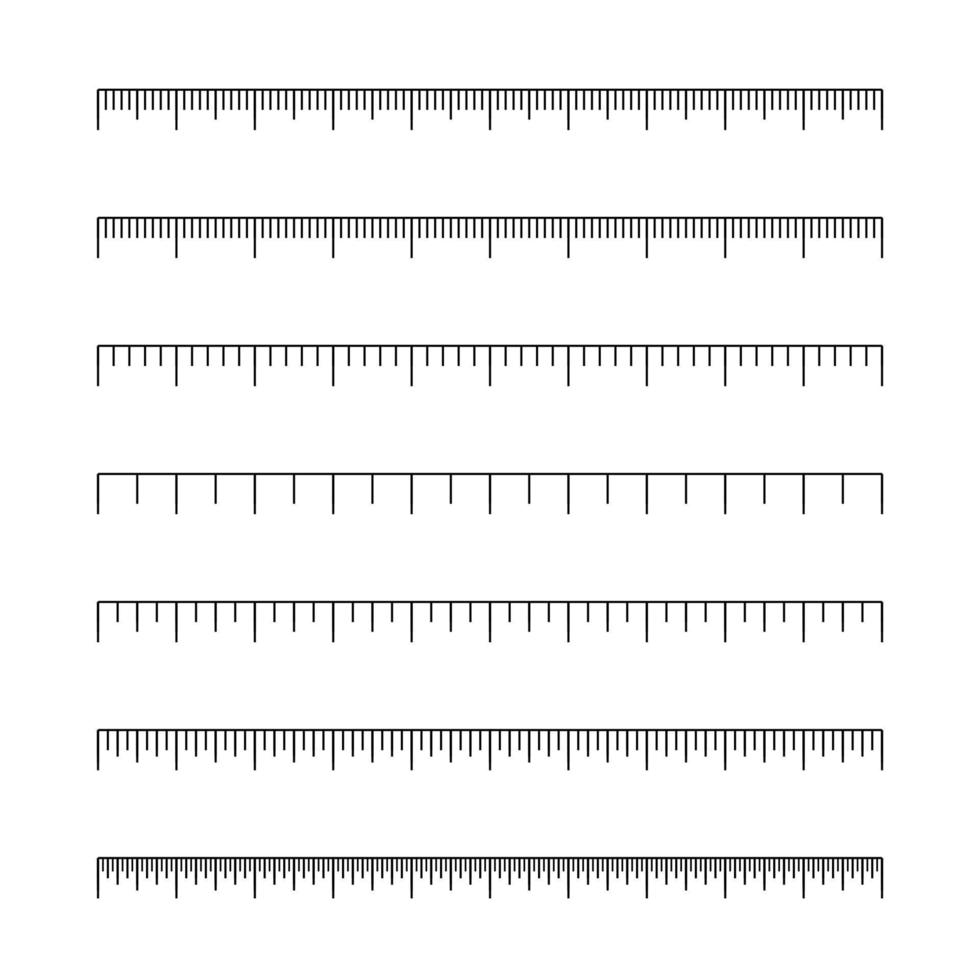 Set of ruler inches and cm scale vector