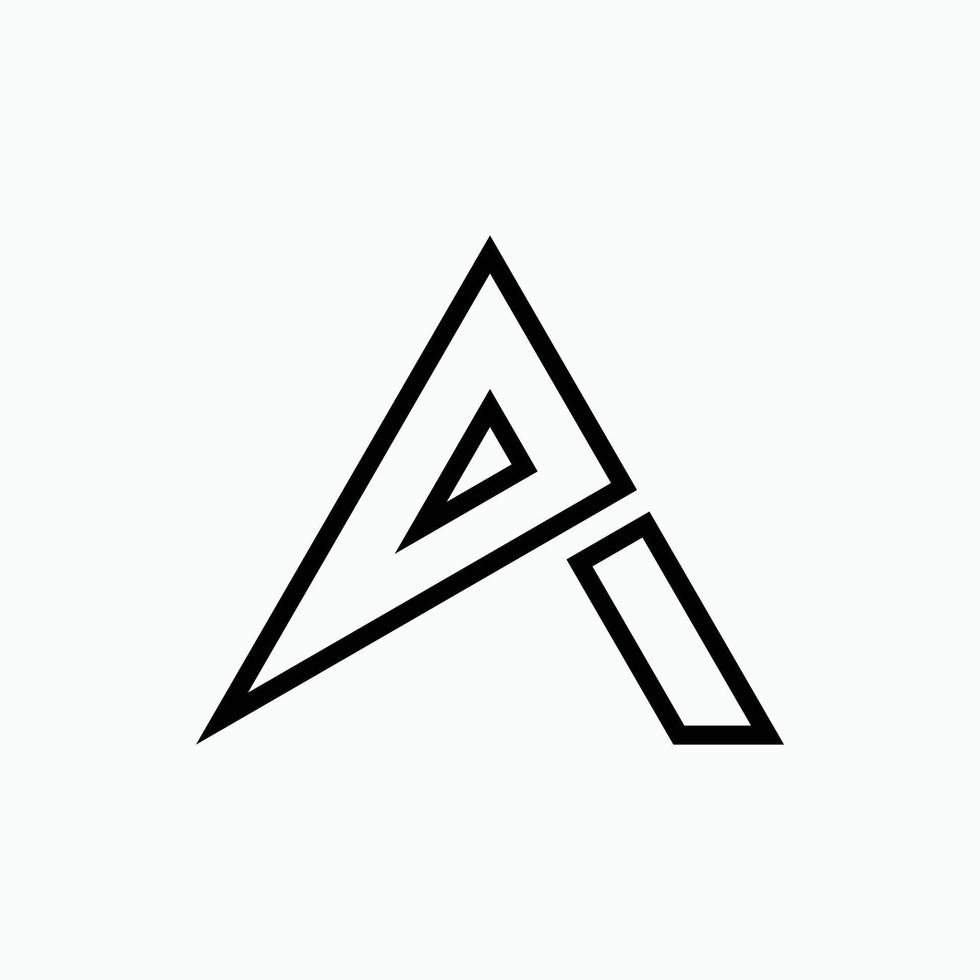 vector de diseño de logotipo de arte de línea de letra inicial