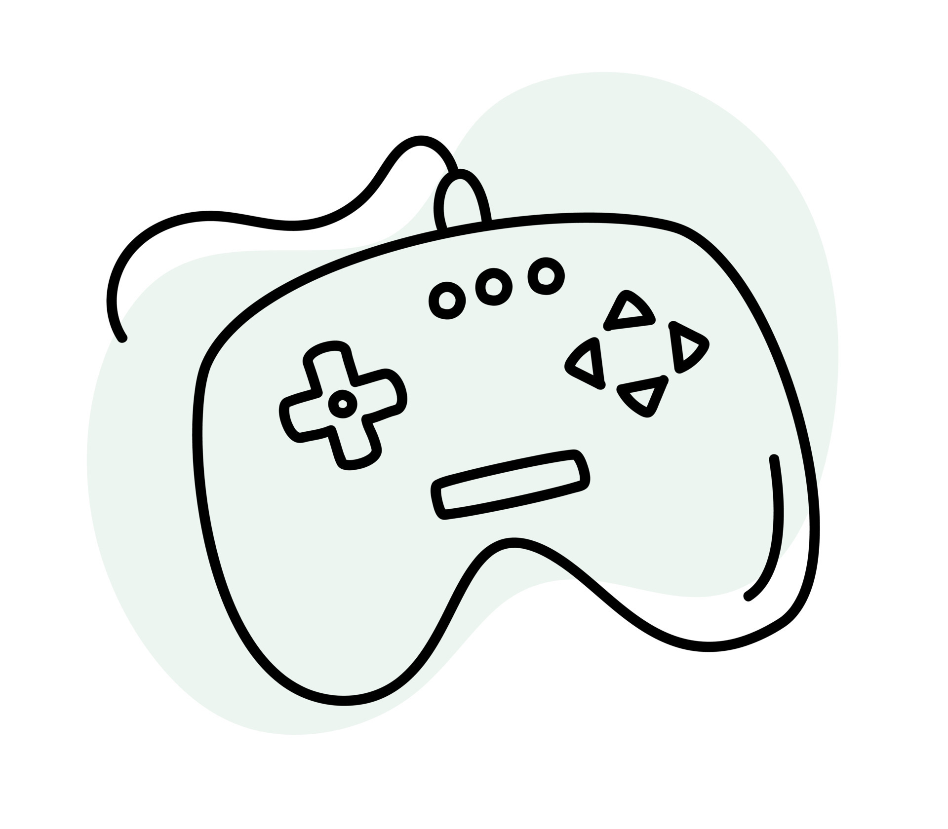 Set of doodle vector icons related to computer games. Joysticks