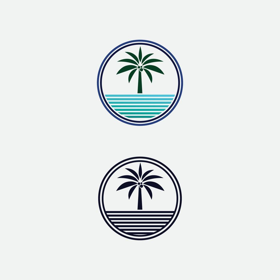 plantilla de logotipo de verano de palmera vector