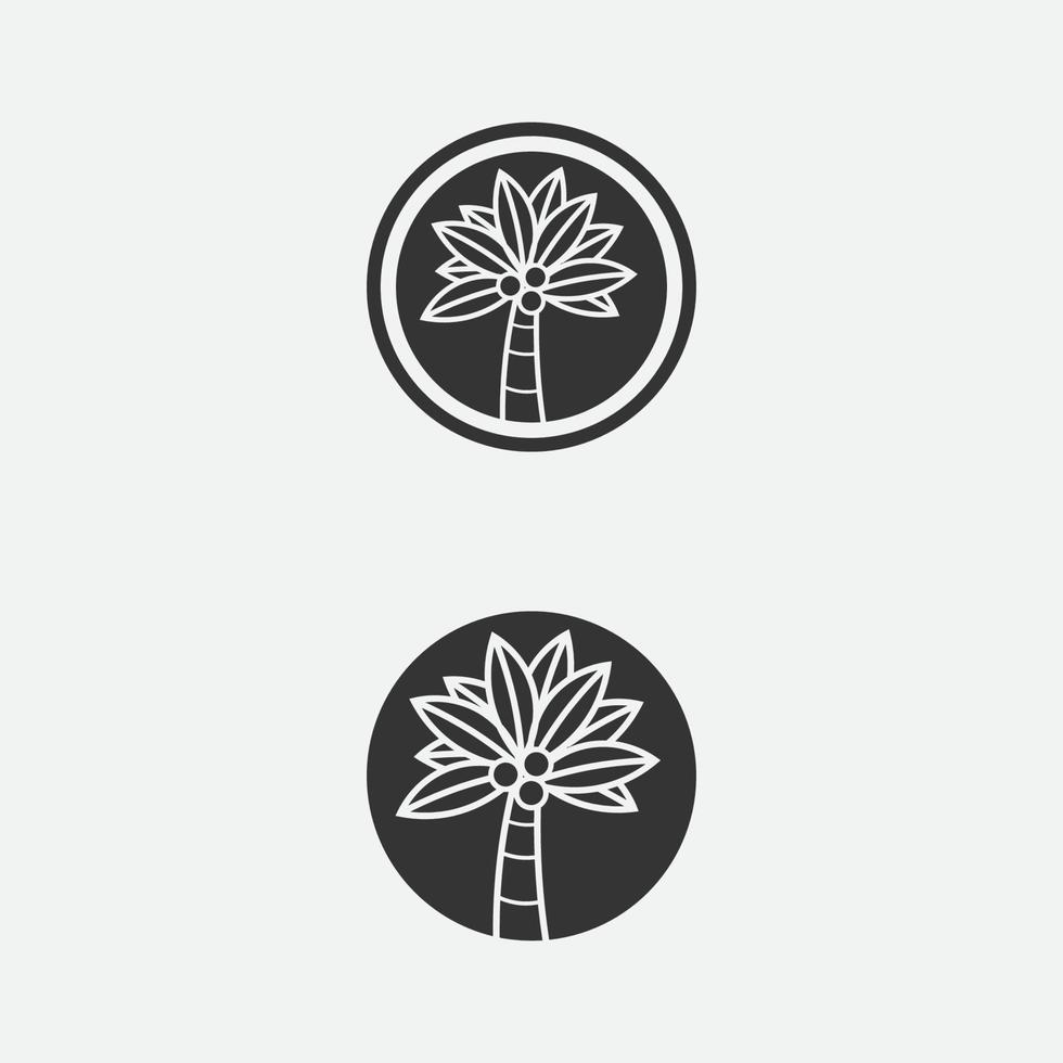 Palm tree summer logo template vector