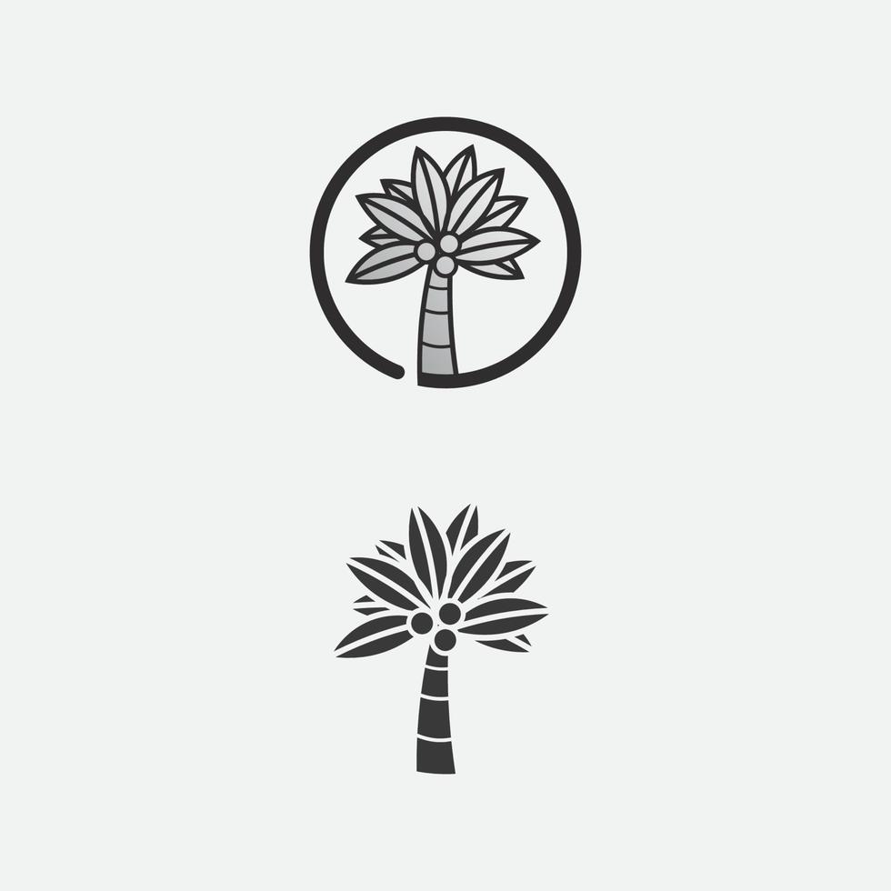 Palm tree summer logo template vector