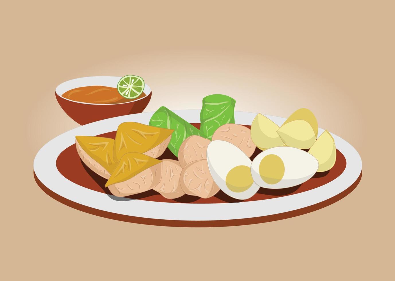 siomay food illustration vector