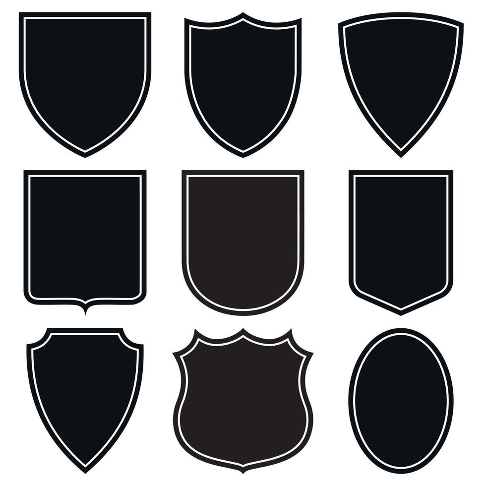 conjunto de escudos vector escudo brazos conjunto signos. ilustración vectorial