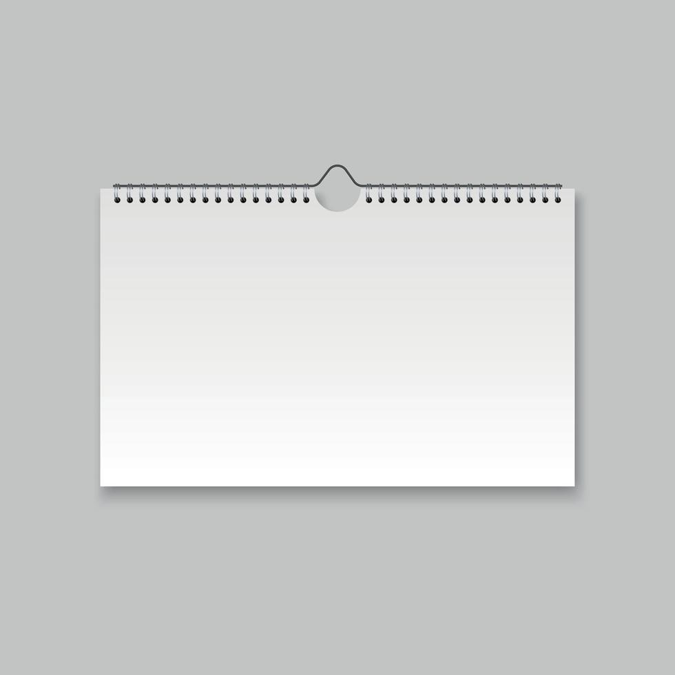 Realistic blank calendar vector