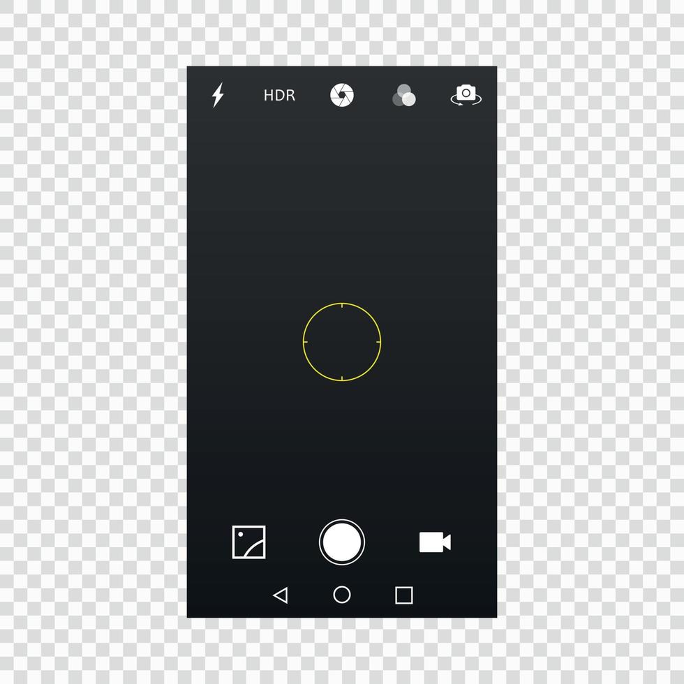 pantalla de la cámara del teléfono móvil vector