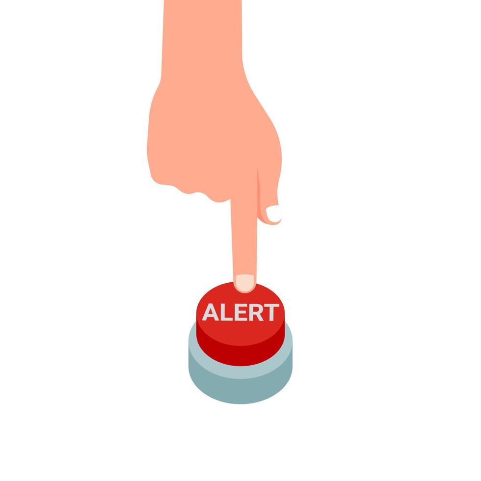 Finger presses the red button. Start and Launching a startup. Outline hand.  Cartoon illustration 12742411 Vector Art at Vecteezy