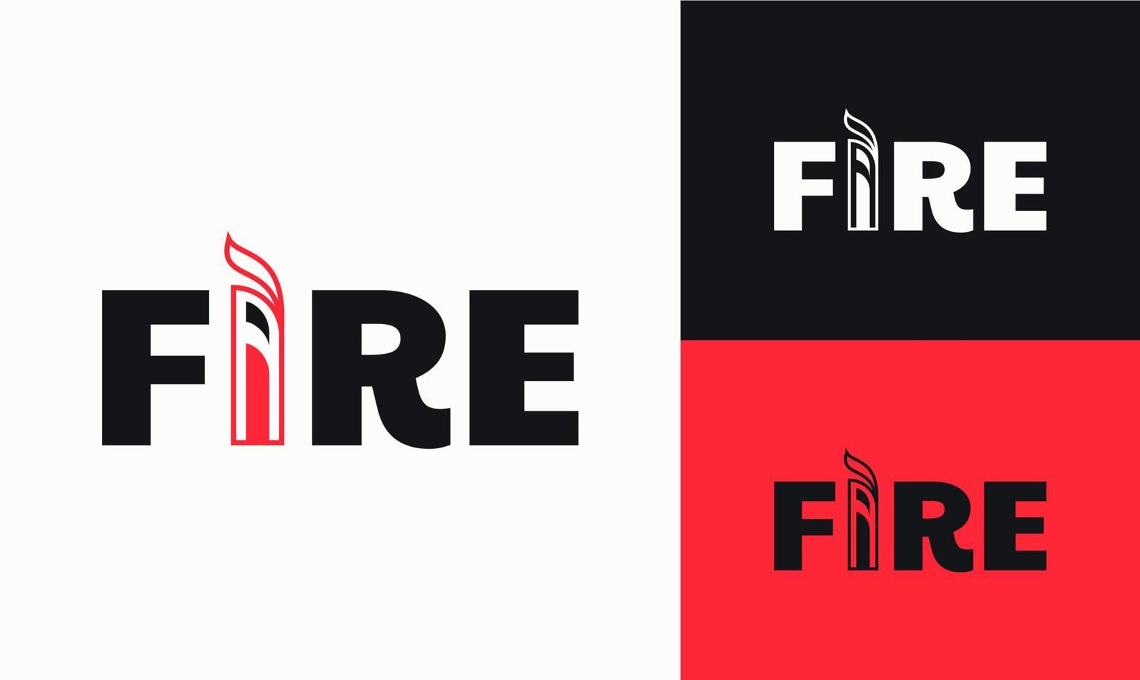fire logo letter i isolated , modern fire logo vector