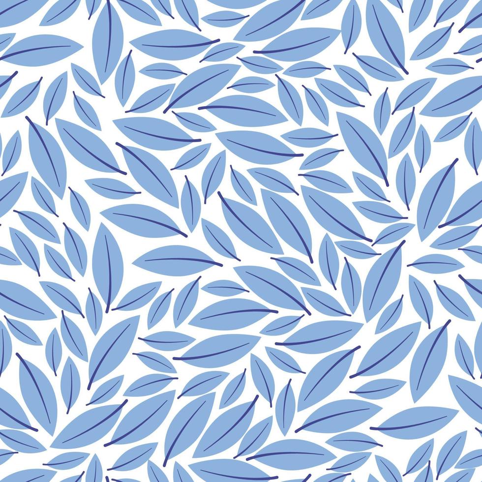 seamless pattern leaves with white background vector