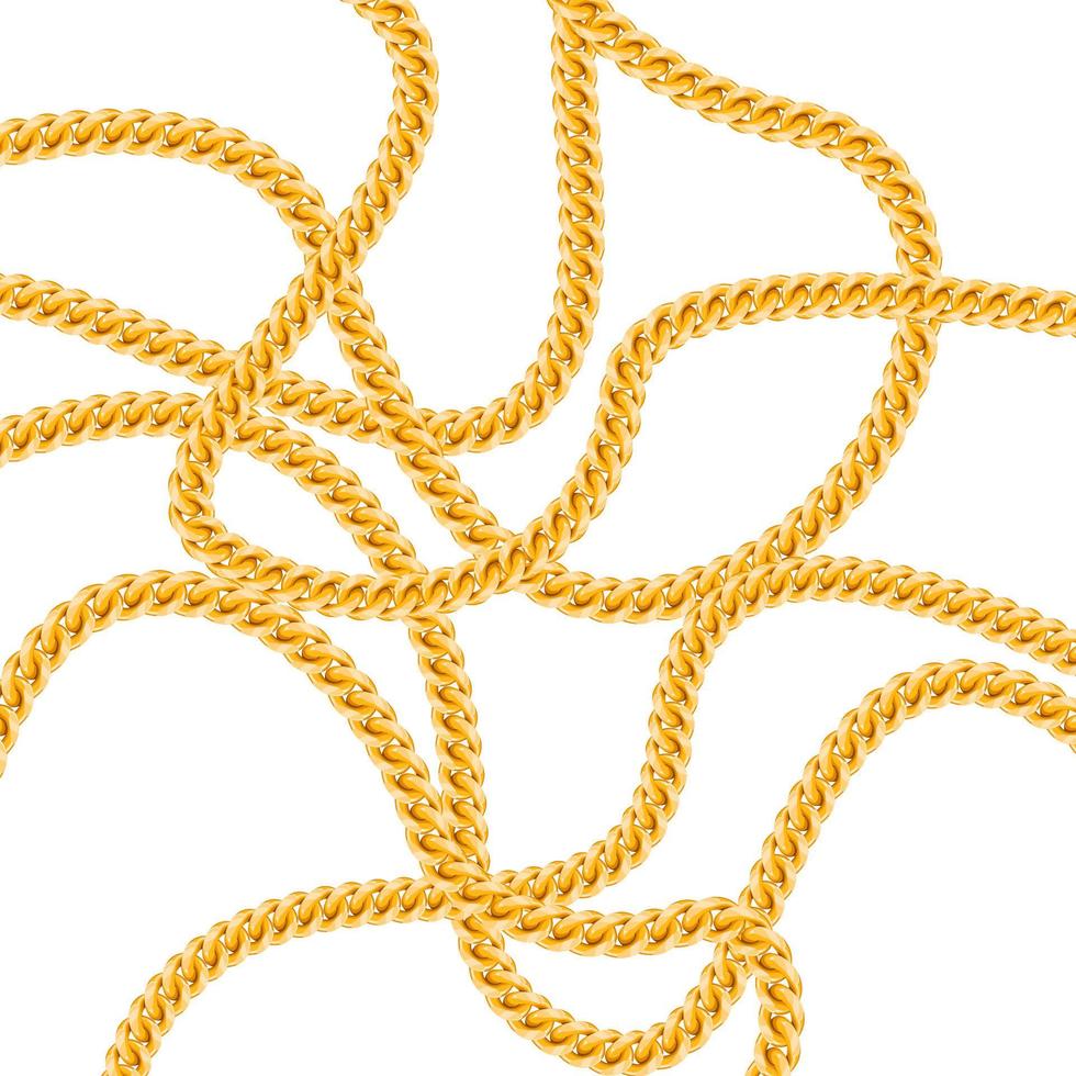 Realistic gold and silver chain vector isolated on white background