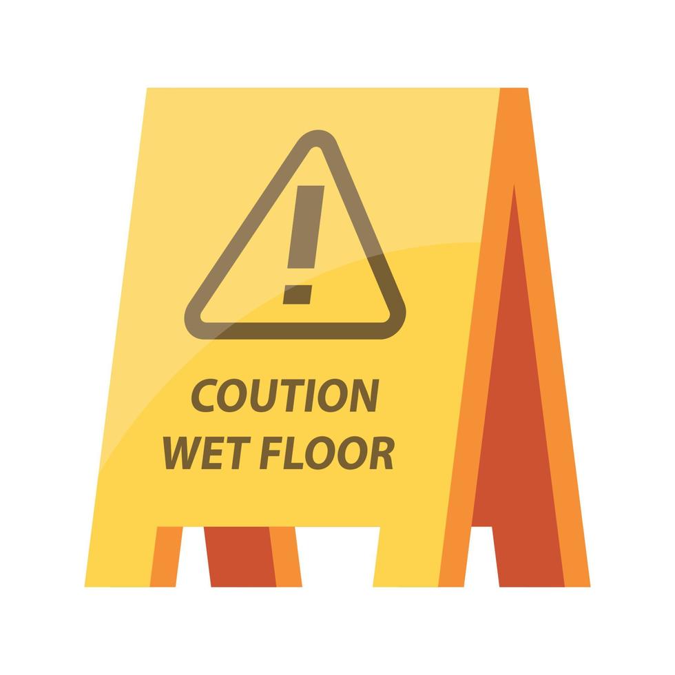 wet floor sign vector isolated on white background