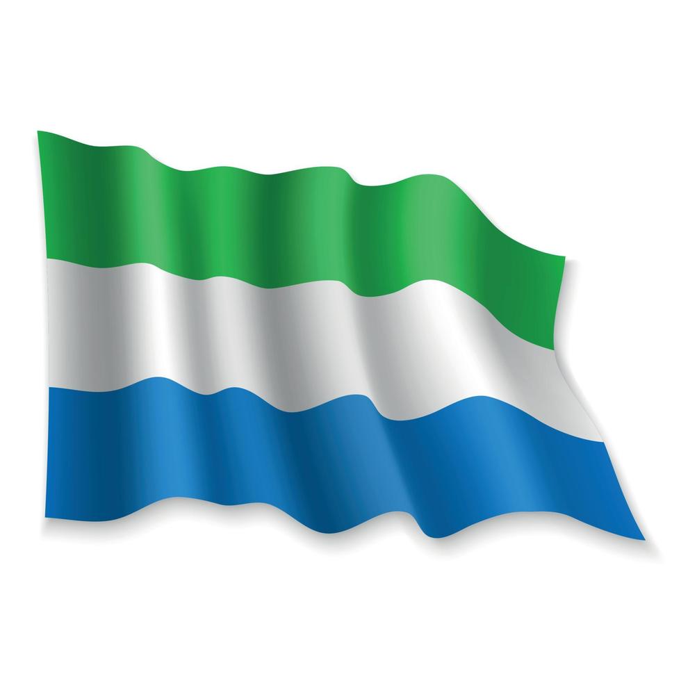 3D Waving Flag. Vector illustration