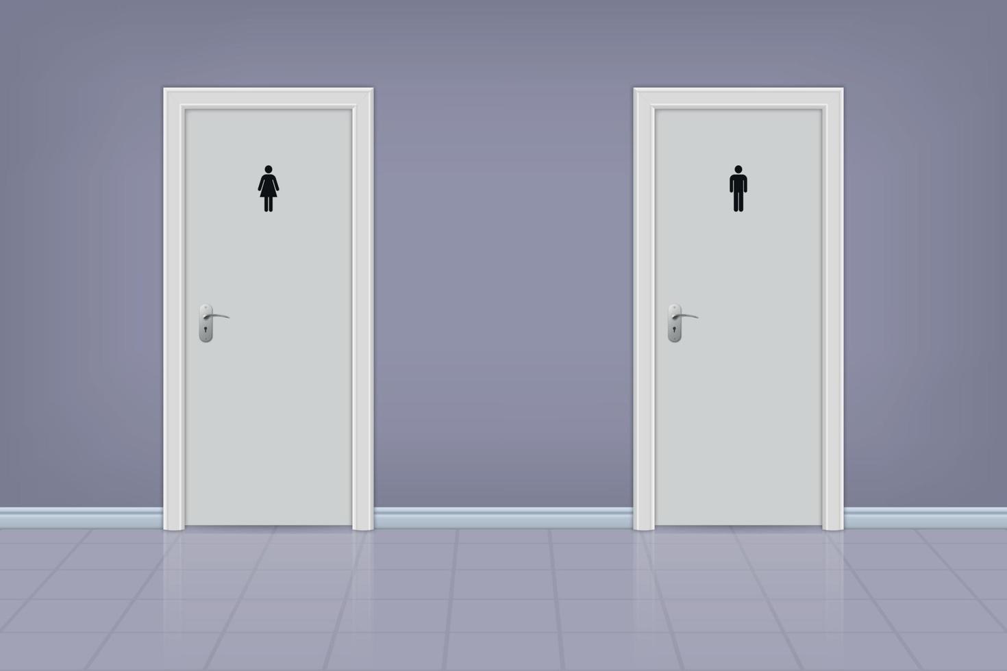 Puertas de baño para hombres y mujeres. vector