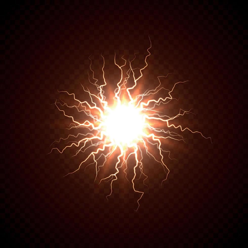 Electric ball with lightning effect vector