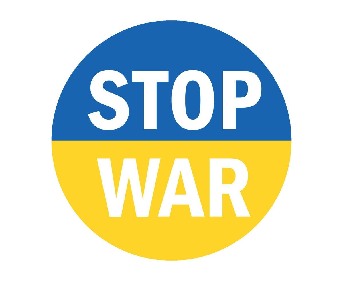 Stop War In Ukraine Flag Emblem Abstract Symbol Vector Illustration White