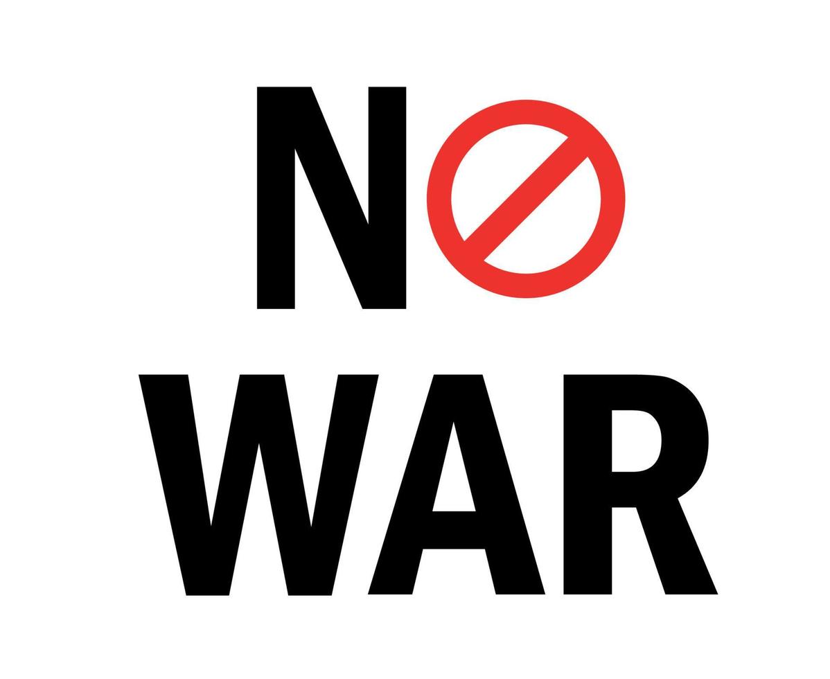 No War Icon Emblem Abstract Symbol Vector Illustration With White Background