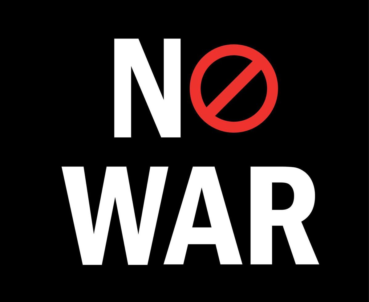 No War Icon Emblem Abstract Symbol Vector Illustration With Black Background