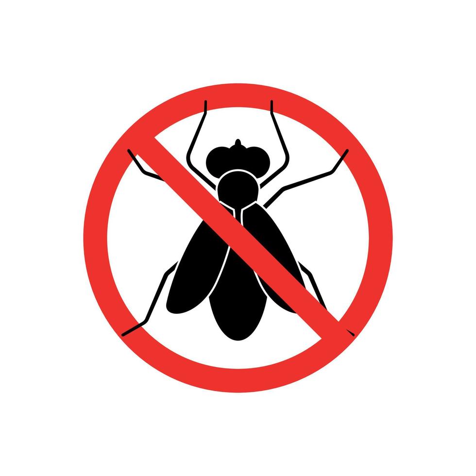 icono de señal de parada de mosca vector