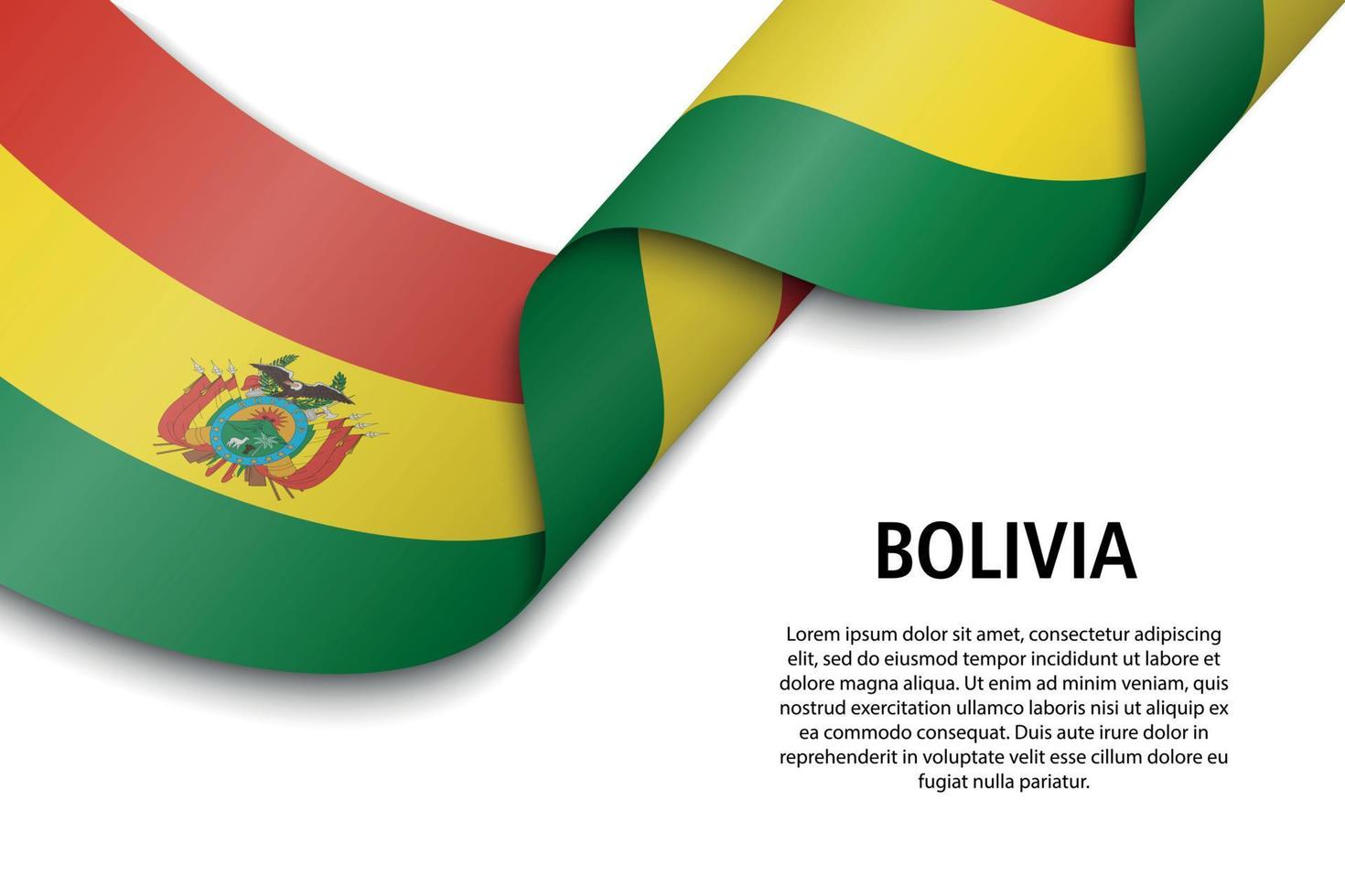 Waving ribbon or banner with flag vector