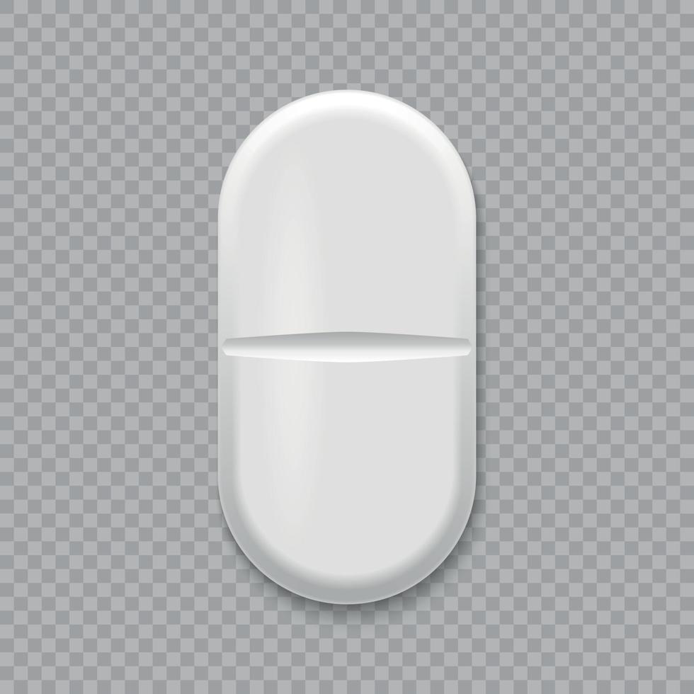 3d Realistic White Medical Pill Template for your design vector