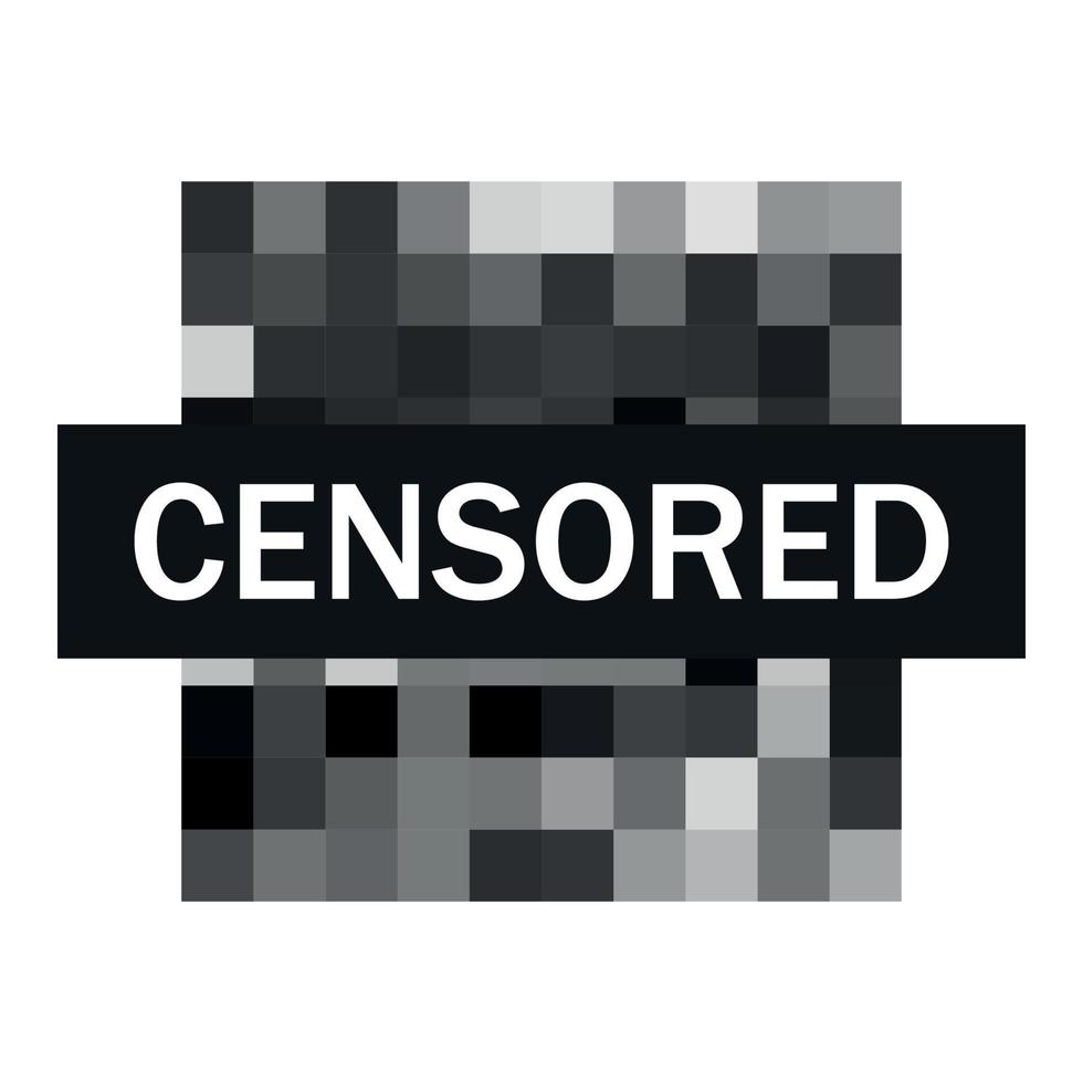 Pixel censored icon. vector