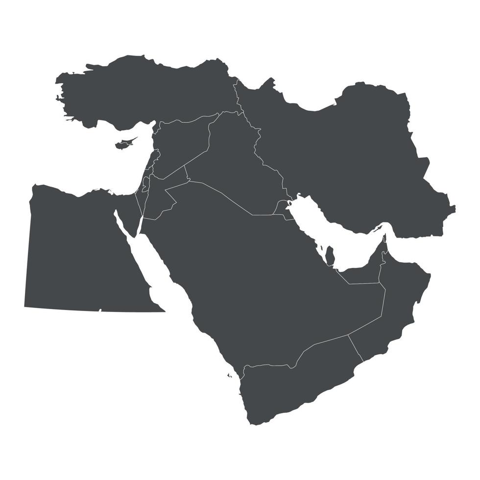 Map of Middle East vector