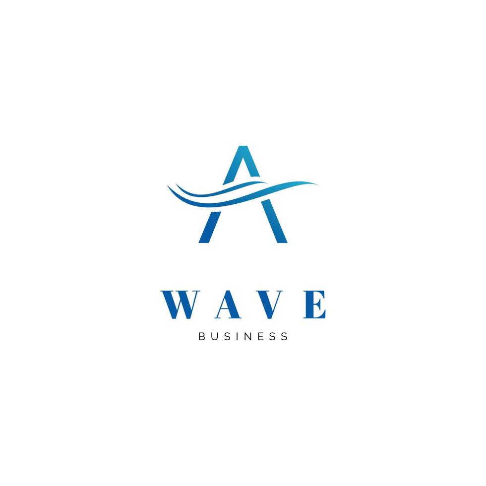 Initial letter A sea wave icon logo design inspiration vector