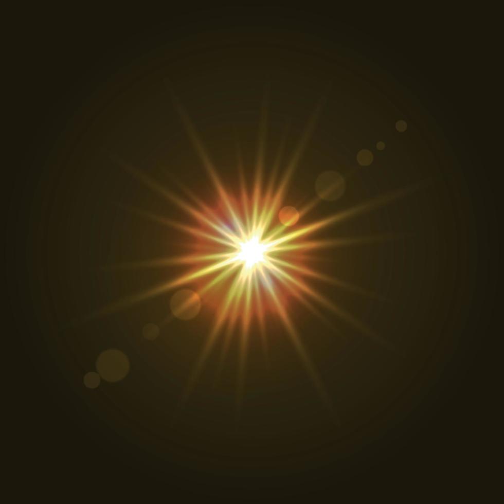 Sun light with lens flare effecT vector