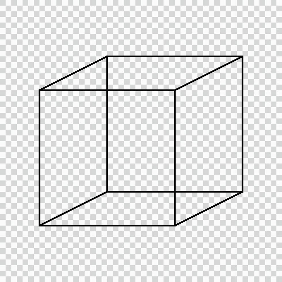 Ilusión óptica del cubo de Necker. . ilustración vectorial vector