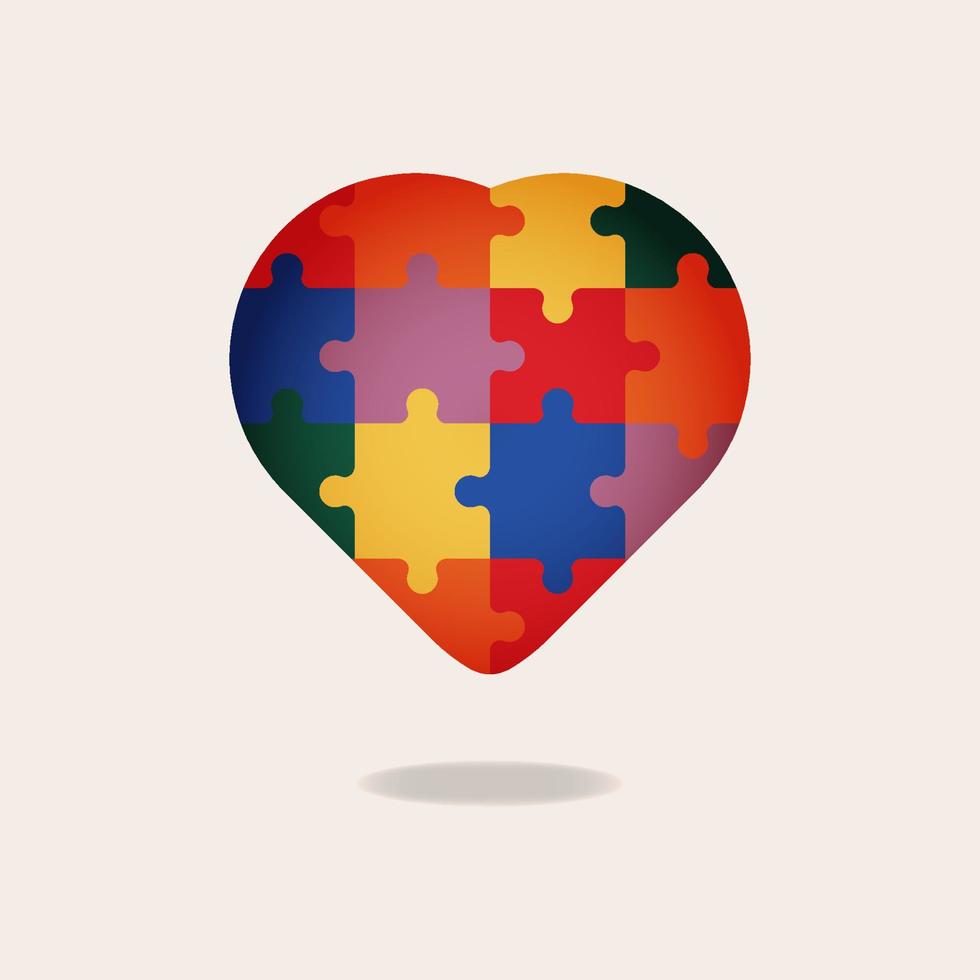 Puzzle of heart design vector illustration