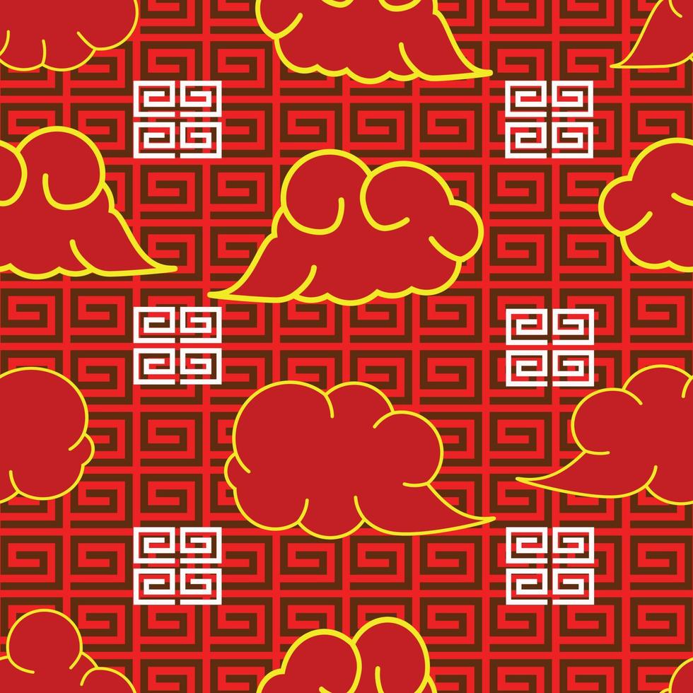 Chinese New Year Red Seamless Pattern vector