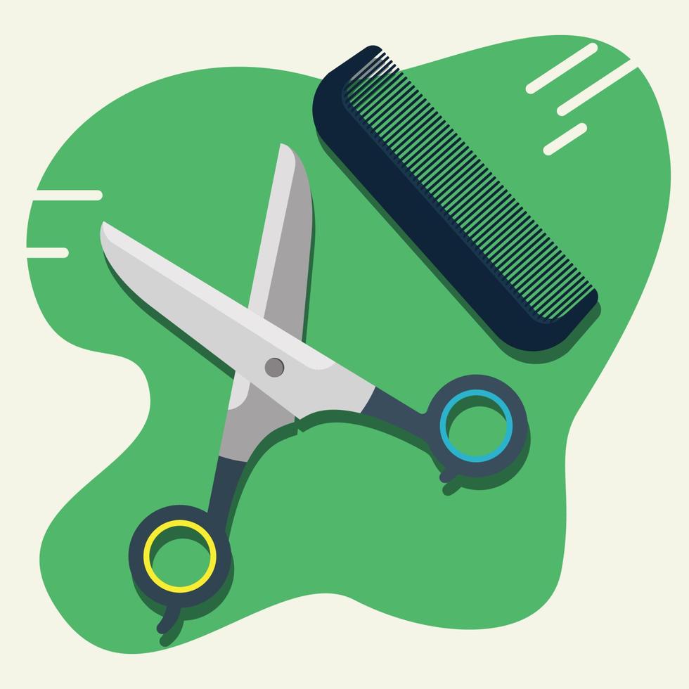 Scissor and comb design vector illustration 6601337 Vector Art at Vecteezy