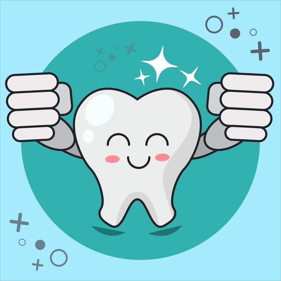 smiling of clean tooth cartoon vector illustration