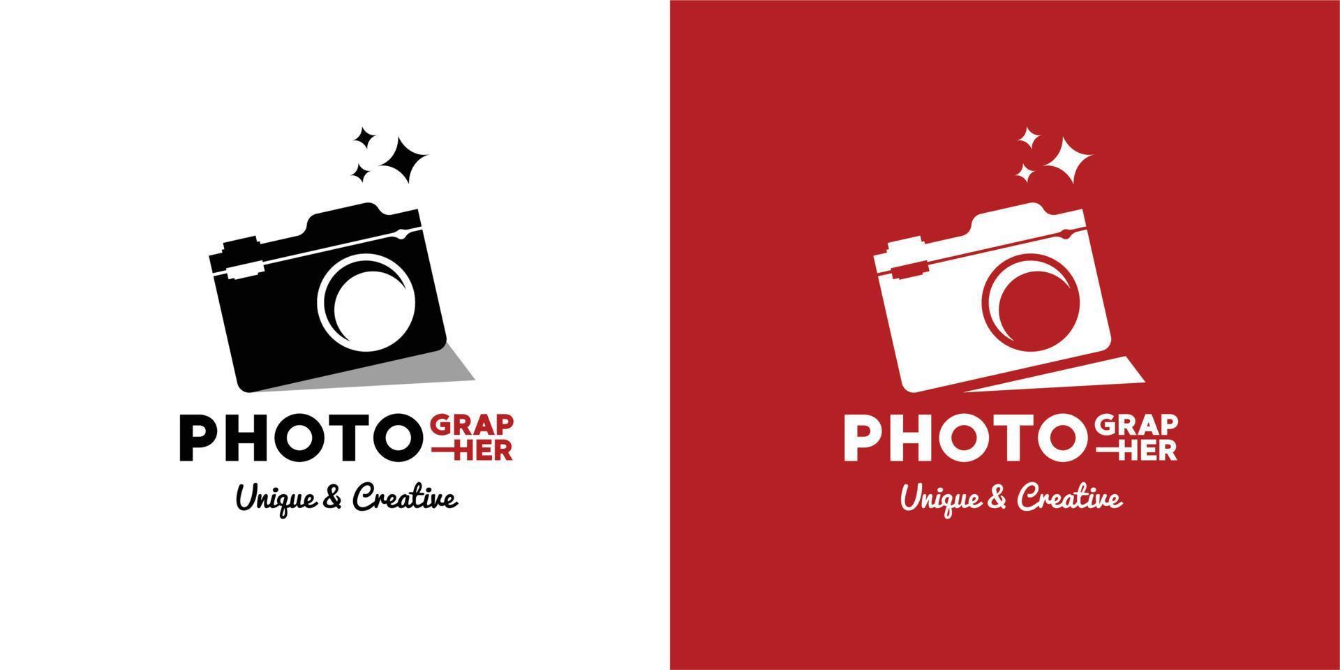 ILLUSTRATION VECTOR GRAPHIC OF MIRRORLESS DSLR CAMERA GOOD FOR PHOTO STUDIO, PHOTOGRAPHER VINTAGE LOGO