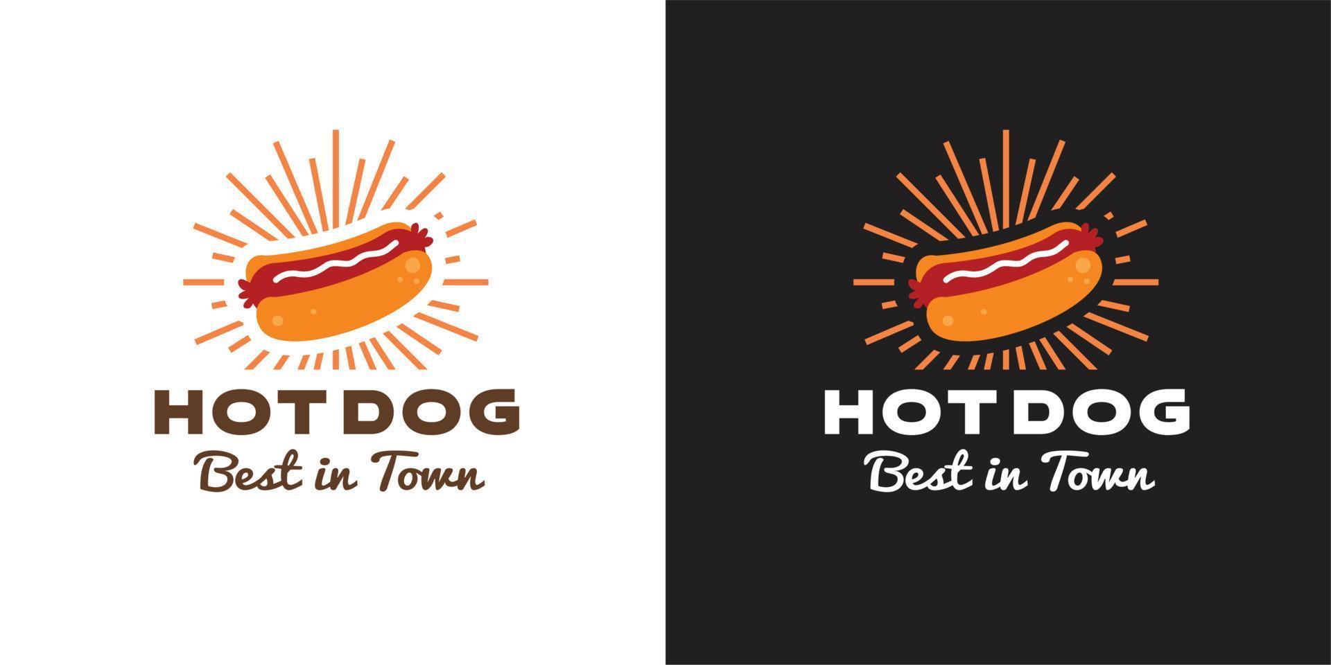 ilustración gráfica vectorial de hot dog con el pan y la salchicha brillando bien para el restaurante de comida rápida chatarra mejor en la cabina de perritos calientes de la ciudad vector