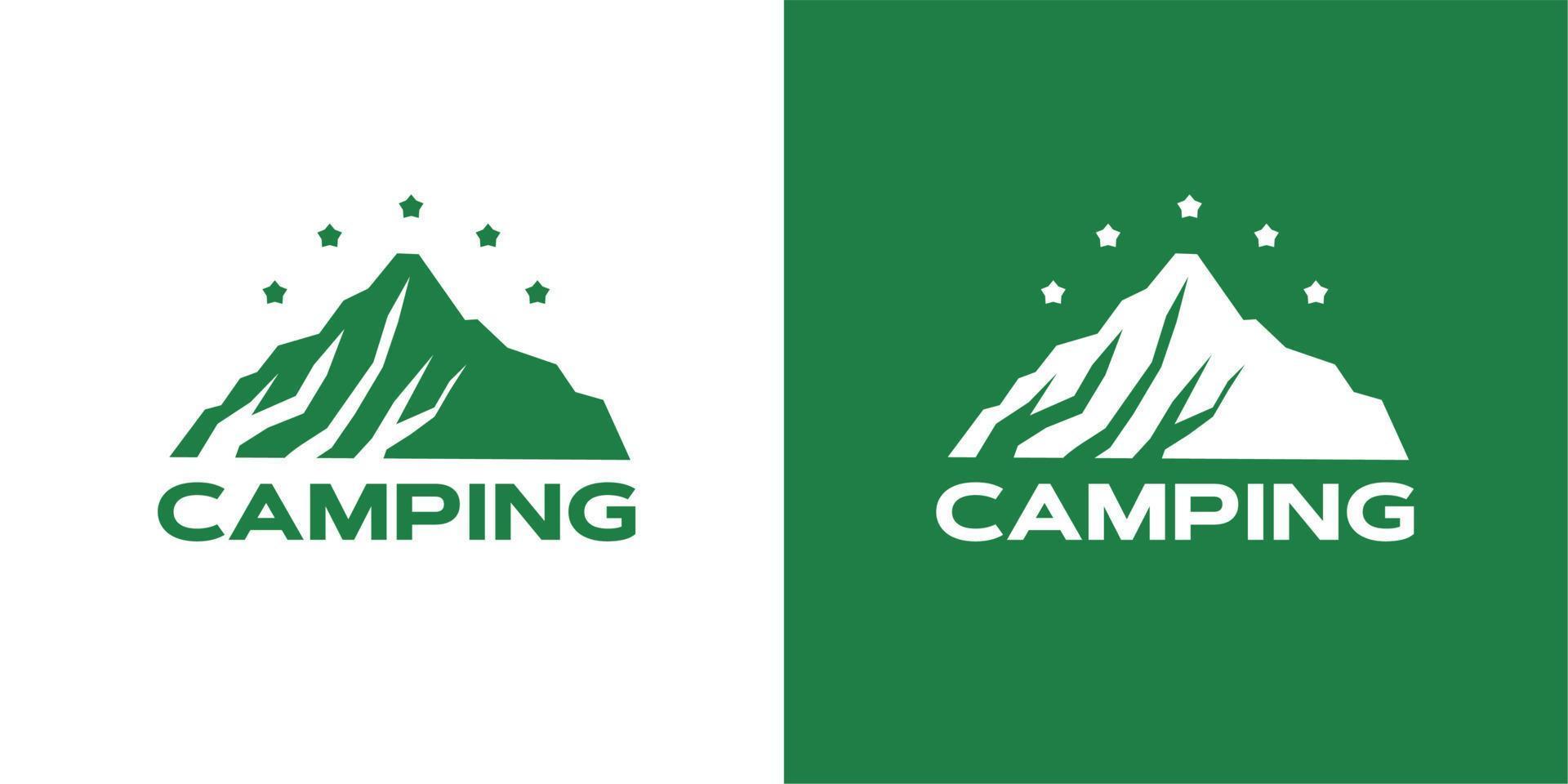 ilustración vectorial gráfico de montaña verde buena para acampar producto logotipo vintage vector