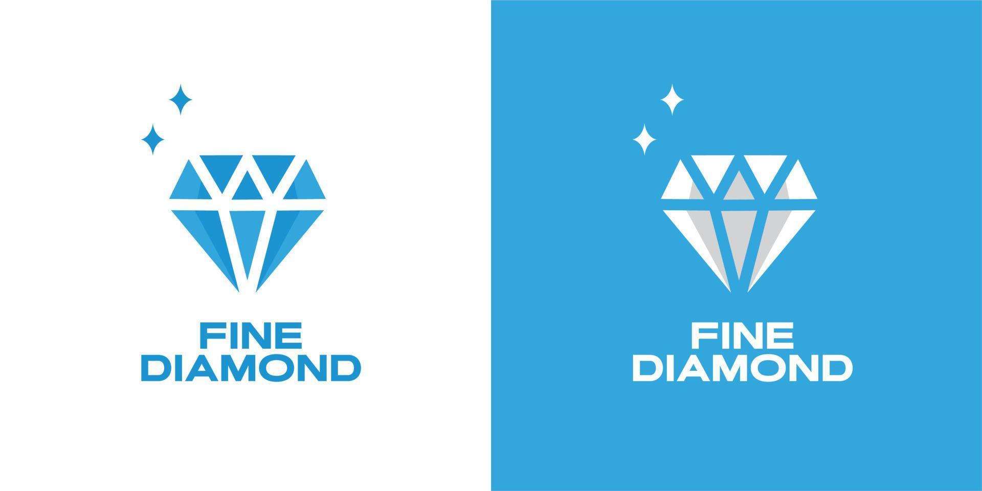 illustration vector graphic of blue fine diamond vintage logo good for jewelry shop