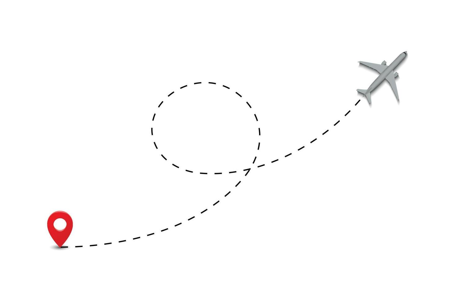 Airplane route dotted lines. vector