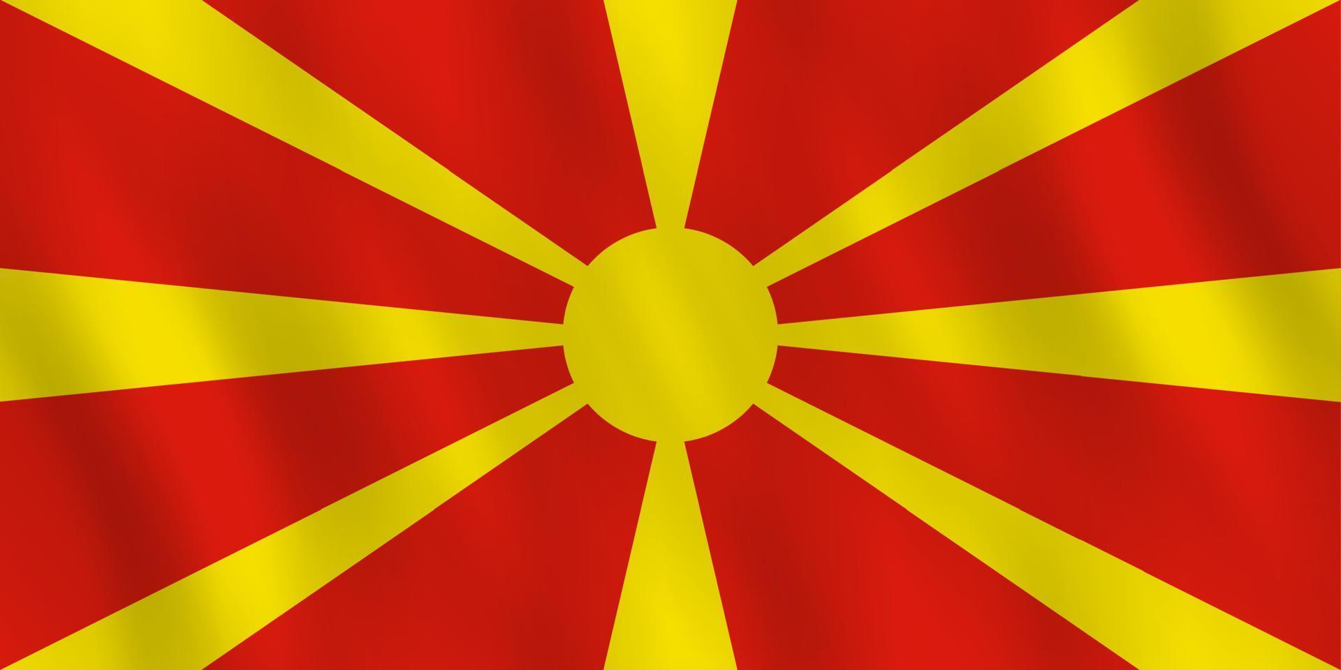 Macedonia flag with waving effect, official proportion. vector