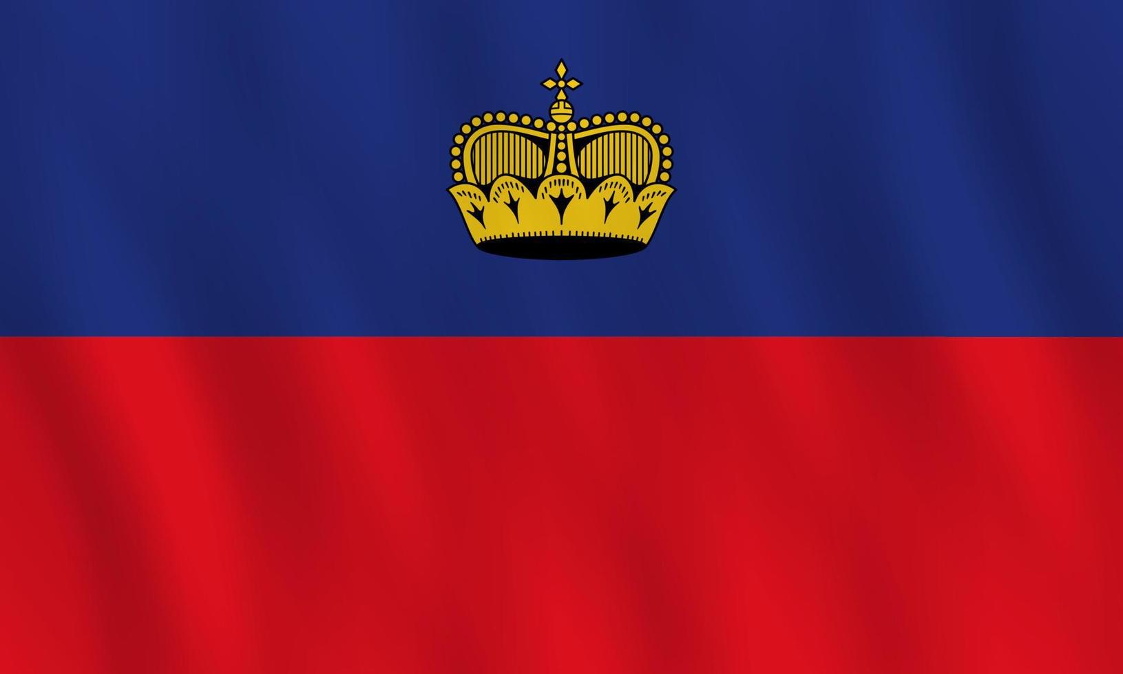 Liechtenstein flag with waving effect, official proportion. vector