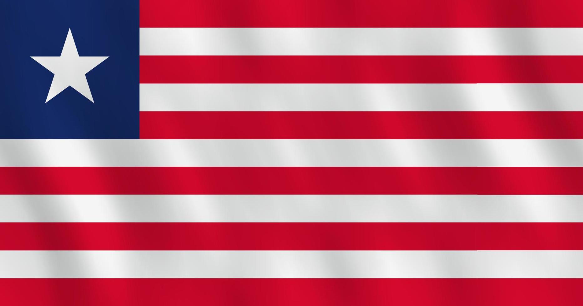 Liberia flag with waving effect, official proportion. vector